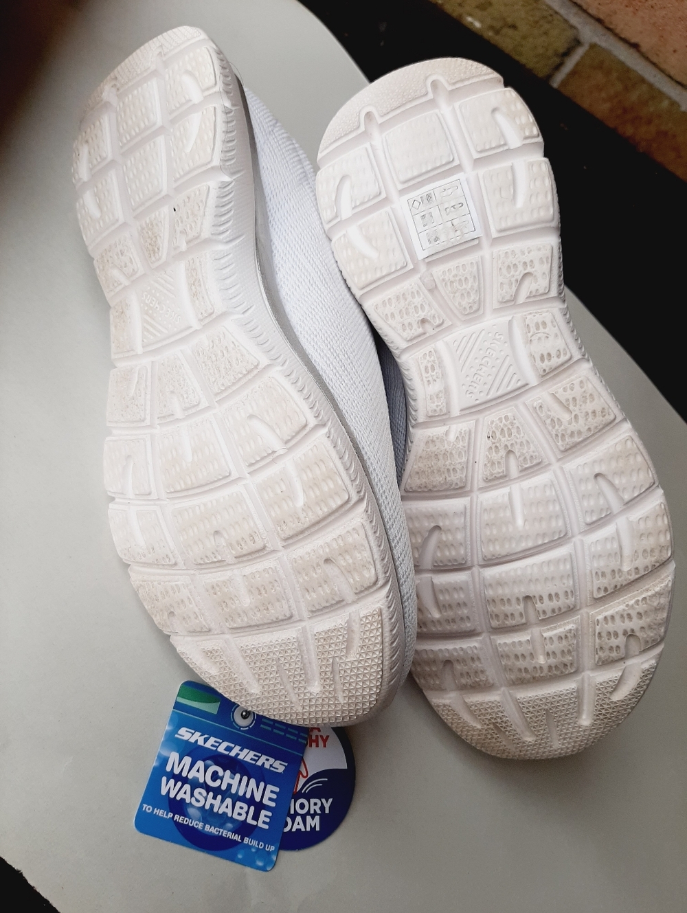 Skechers Off White Slip-ins Memory Foam Sneakers - Picture 6 of 7